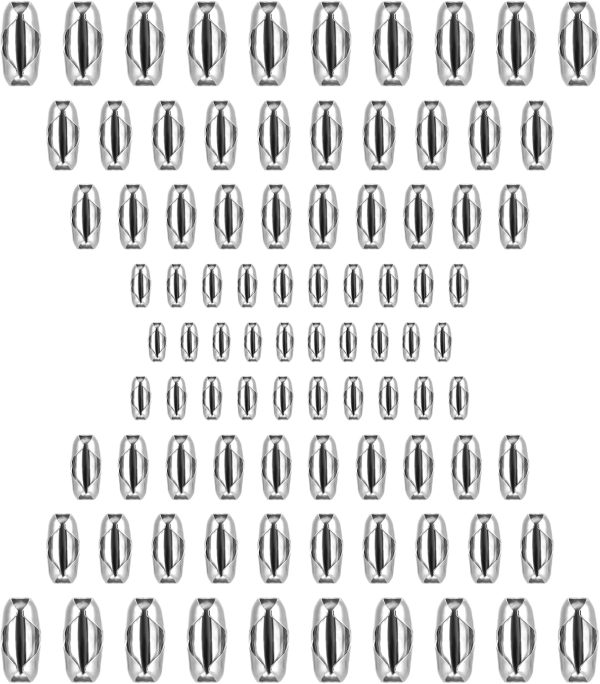 100Pcs Ball Chain Connector Stainless Steel Silver Beaded Chain Fits for1.6/2/2.4/3.2/4mm Beaded Ball Chain Clips