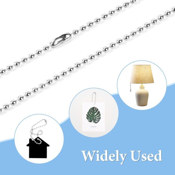 100Pcs Ball Chain Connector Stainless Steel Silver Beaded Chain Fits for1.6/2/2.4/3.2/4mm Beaded Ball Chain Clips - Image 4