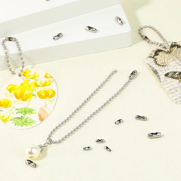 100Pcs Ball Chain Connector Stainless Steel Silver Beaded Chain Fits for1.6/2/2.4/3.2/4mm Beaded Ball Chain Clips - Image 5