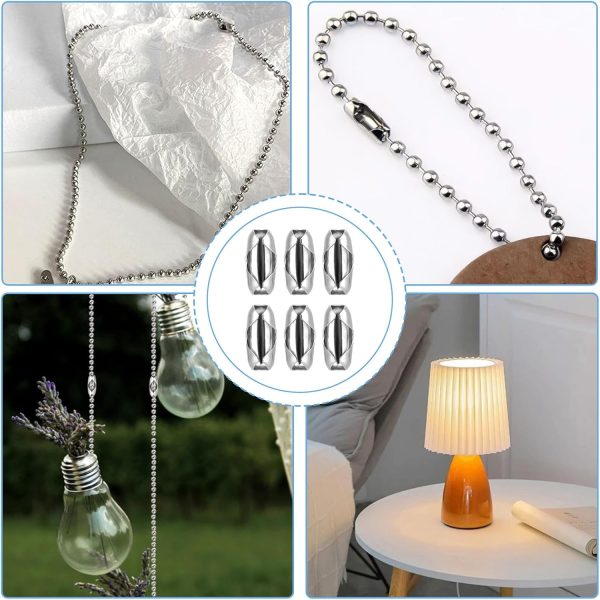 100Pcs Ball Chain Connector Stainless Steel Silver Beaded Chain Fits for1.6/2/2.4/3.2/4mm Beaded Ball Chain Clips - Image 6