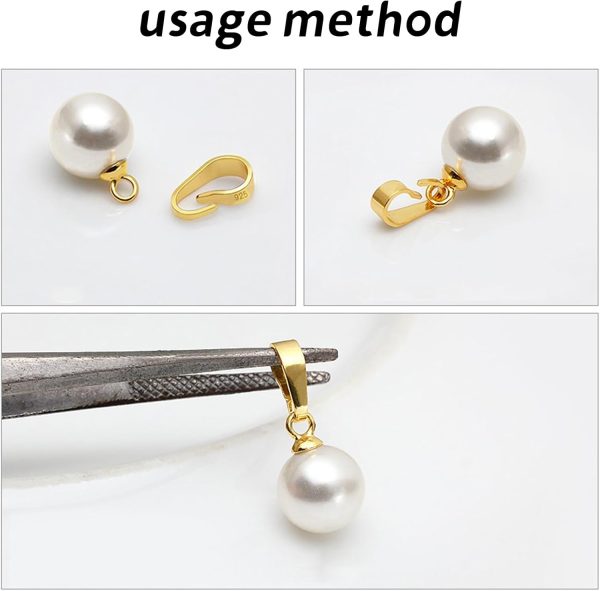 300pcs Pendant Clasp connectors bails for Necklace, Pinch Bail Clip Hook Charm Attachment Clasps for Jewelry Making DIY Crafts, Golden Necklace Clasp, Gold Clasp for Necklace, Necklace Connector - Image 3
