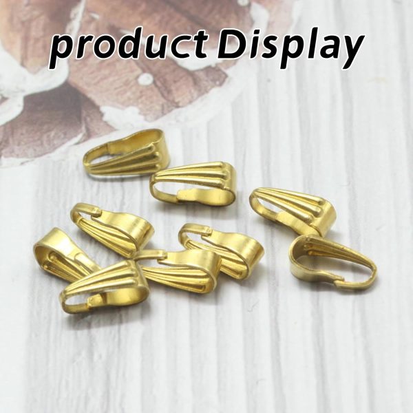 300pcs Pendant Clasp connectors bails for Necklace, Pinch Bail Clip Hook Charm Attachment Clasps for Jewelry Making DIY Crafts, Golden Necklace Clasp, Gold Clasp for Necklace, Necklace Connector - Image 4