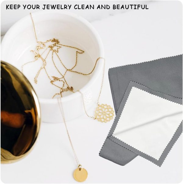 Qoaimu 4Pcs Polishing Cloth Large Cleaning Cloths for Gold Silver and Platinum Jewelry, Multi-Layer Jewelry Cleaning Cloth, Jewelry Polishing Cleaning Cloth 10" x 12" - Image 2