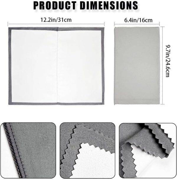 Qoaimu 4Pcs Polishing Cloth Large Cleaning Cloths for Gold Silver and Platinum Jewelry, Multi-Layer Jewelry Cleaning Cloth, Jewelry Polishing Cleaning Cloth 10" x 12" - Image 4