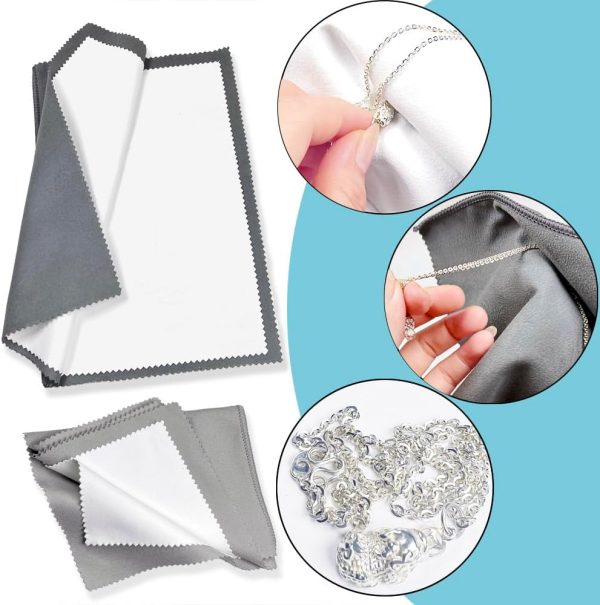 Qoaimu 4Pcs Polishing Cloth Large Cleaning Cloths for Gold Silver and Platinum Jewelry, Multi-Layer Jewelry Cleaning Cloth, Jewelry Polishing Cleaning Cloth 10" x 12" - Image 6