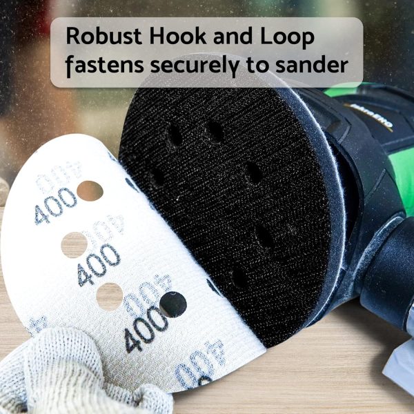 5 inch Wet Dry Sanding Discs Hook & Loop 54 pcs, 80 120 180 220 400 600 1000 2000 3000 Grit Silicon Carbide Orbital Sander Sandpaper Assortment with Tack Cloth, Automotive Wood Metal S&F STEAD & FAST - Image 3