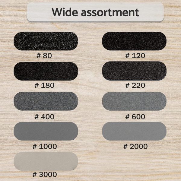 5 inch Wet Dry Sanding Discs Hook & Loop 54 pcs, 80 120 180 220 400 600 1000 2000 3000 Grit Silicon Carbide Orbital Sander Sandpaper Assortment with Tack Cloth, Automotive Wood Metal S&F STEAD & FAST - Image 4