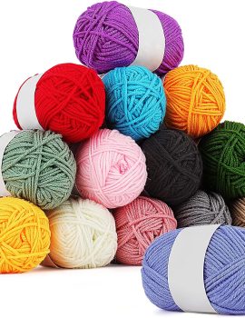 Coopay Yarn for Crocheting & Knitting, 25gx14 Colors Crochet Yarn 1071yd Acrylic Yarn for Crochet Animal Kit, Multicolor Yarn Kit 4ply Soft Yarn Set for Beginners/Professionals
