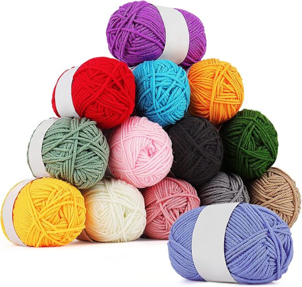 Coopay Yarn for Crocheting & Knitting, 25gx14 Colors Crochet Yarn 1071yd Acrylic Yarn for Crochet Animal Kit, Multicolor Yarn Kit 4ply Soft Yarn Set for Beginners/Professionals