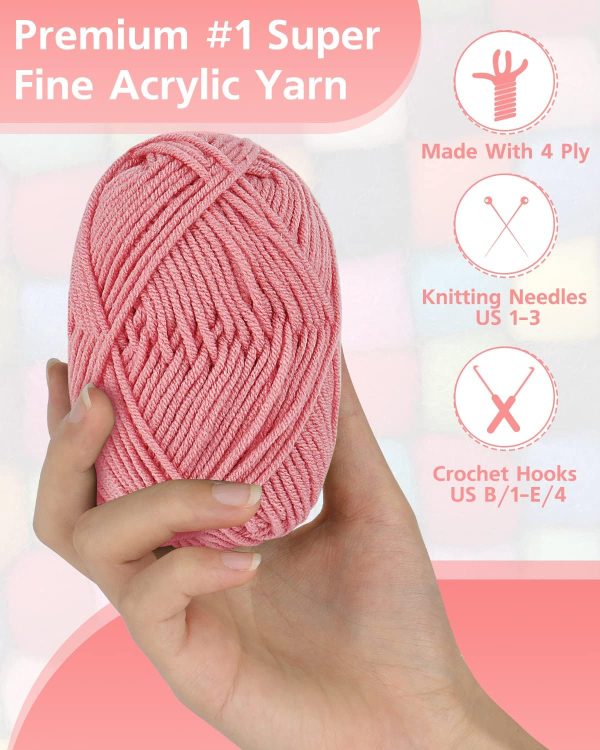 Coopay Yarn for Crocheting & Knitting, 25gx14 Colors Crochet Yarn 1071yd Acrylic Yarn for Crochet Animal Kit, Multicolor Yarn Kit 4ply Soft Yarn Set for Beginners/Professionals - Image 2
