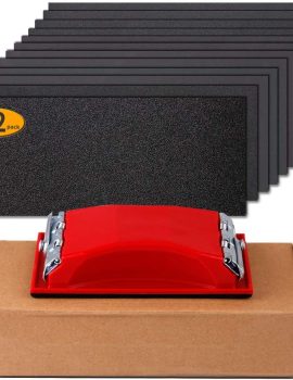 LANNEY Sand Paper, 120 to 2500 Fine Grit Sandpaper Assortment Pack with Sanding Block Sander, Wet Dry Waterproof Abrasive Sandpaper Sheets for Automotive Wood Metal Polishing Finishing, 9х3.6 Inch