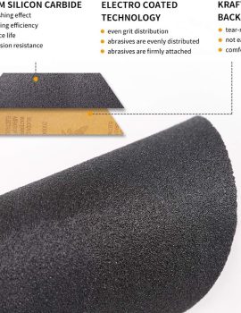 LANNEY Sand Paper, 120 to 2500 Fine Grit Sandpaper Assortment Pack with Sanding Block Sander, Wet Dry Waterproof Abrasive Sandpaper Sheets for Automotive Wood Metal Polishing Finishing, 9х3.6 Inch