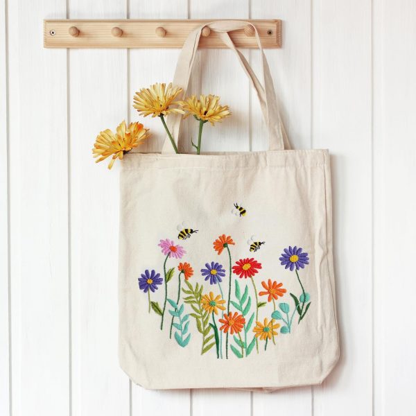 Louise Maelys Canvas Tote Bag Embroidery Kit for Beginners,Cross Stitch Kits for Adults,Arts Crafts Needlepoint with Flowers Pattern,Hoop and Instruction - Image 6
