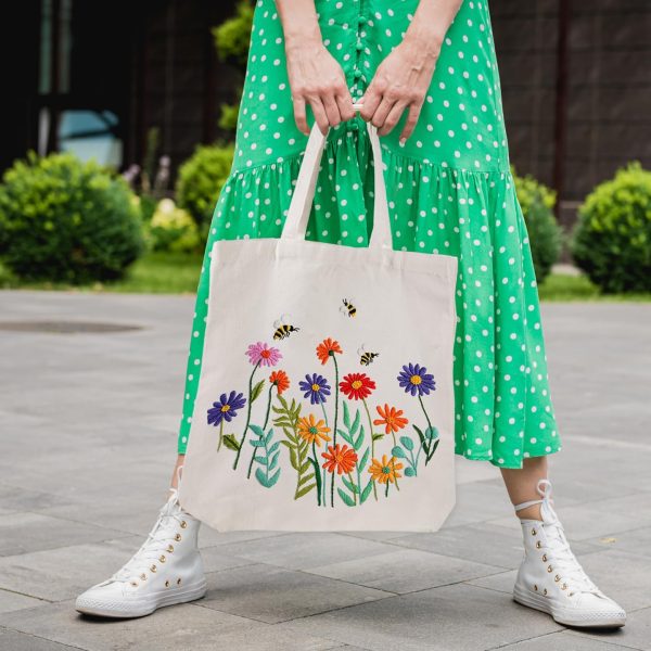 Louise Maelys Canvas Tote Bag Embroidery Kit for Beginners,Cross Stitch Kits for Adults,Arts Crafts Needlepoint with Flowers Pattern,Hoop and Instruction - Image 7