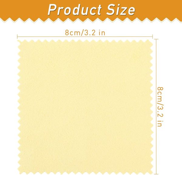 Outus 50 Pack Jewelry Cleaning Cloth Silver Polishing Cloth Yellow Jewelry Cleaner for Pearl Gold Silver Platinum Brass Copper - Image 2