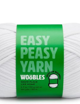Woobles Easy Peasy Yarn for Beginners with Easy-to-See Stitches – Crochet & Knitting Yarn – Worsted Medium #4 – Cotton-Nylon Blend