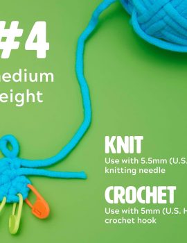 Woobles Easy Peasy Yarn for Beginners with Easy-to-See Stitches – Crochet & Knitting Yarn – Worsted Medium #4 – Cotton-Nylon Blend
